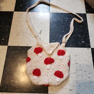 Handmade Crochet Mushroom Bag